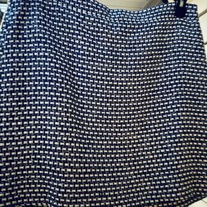 J. Crew Blue and White Textured Pencil Skirt